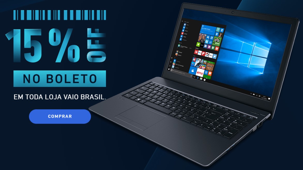 Desconto de 15% em todos os notebooks Vaio pelo site - desconto 15 notebook vaio