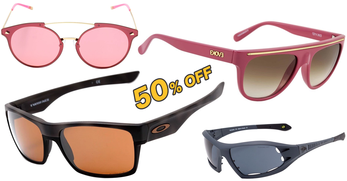 Desconto de 50% em todos os óculos de grau ou Sol com cupom - desconto oculos shop