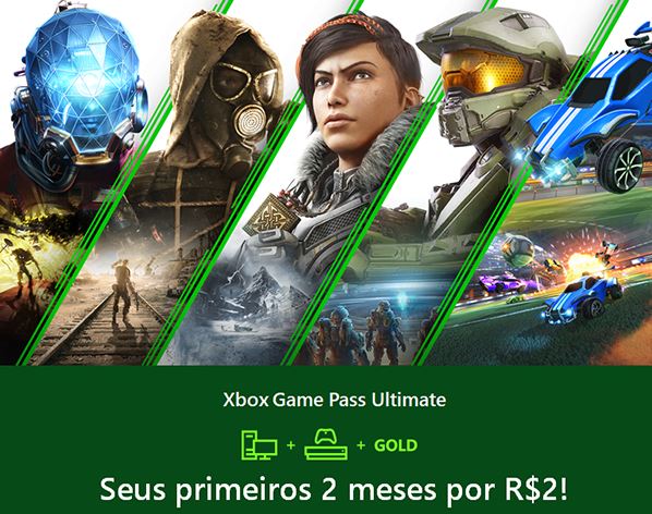 Xbox Game Pass Ultimate por apenas R$ 2,00 - desconto xbox game pass ultimate