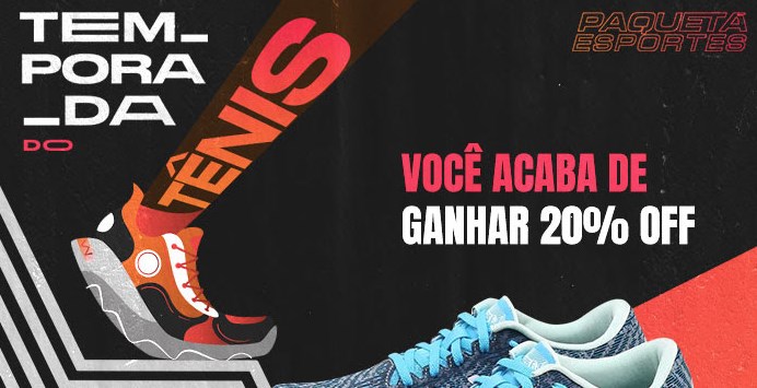 Cupom 20% OFF em Tênis selecionados no site Paquetá Esportes - cupom tenis paqueta esportes