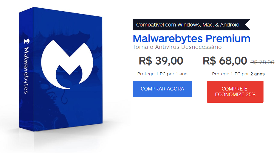 Promoção Malwarebytes Premium - 25% OFF na licença de 2 anos! - desconto malwarebytes