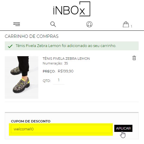 cupom inbox shoes