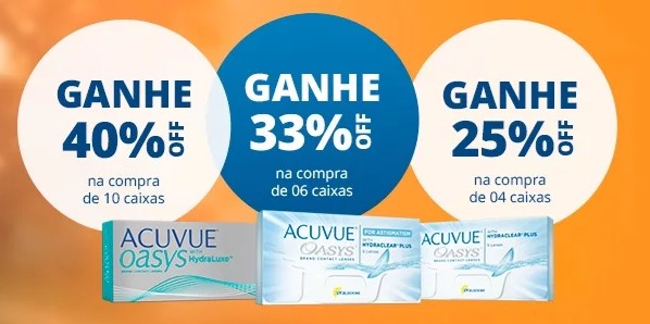 Desconto de até 40% em combos de lentes de contato Acuvue - desconto acuvue lentes