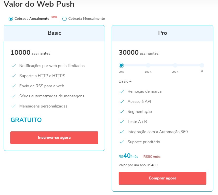 Promoção SendPulse - 50% no plano de notificações Web Push - desconto web push sendpulse