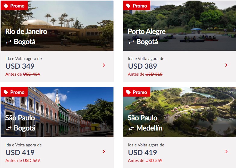 Até 25% OFF nos destinos promocionais Avianca Airlines - promoções avianca airlines