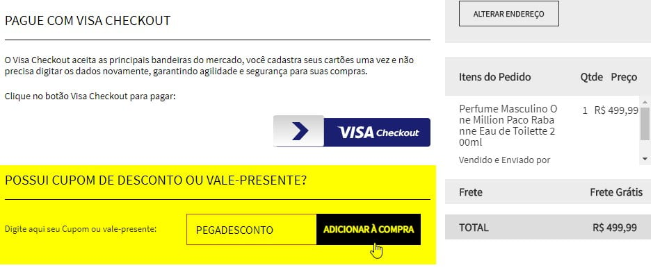 como ativar cupom de desconto no site da zattini