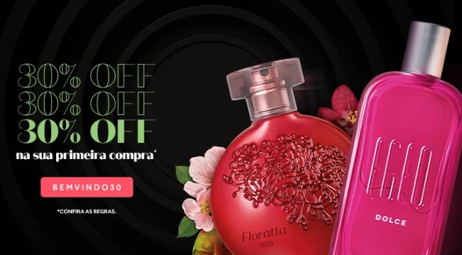 Cupom O Boticário - 35% off na primeira compra - cupom 30 o boticario