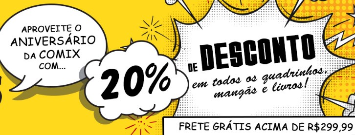 Desconto de 20% em todos os quadrinhos e mangás da Comix - desconto comix quadrinhos site