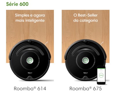 Robô Aspirador Série 600 iRobot com R$ 50 de desconto - desconto roomba