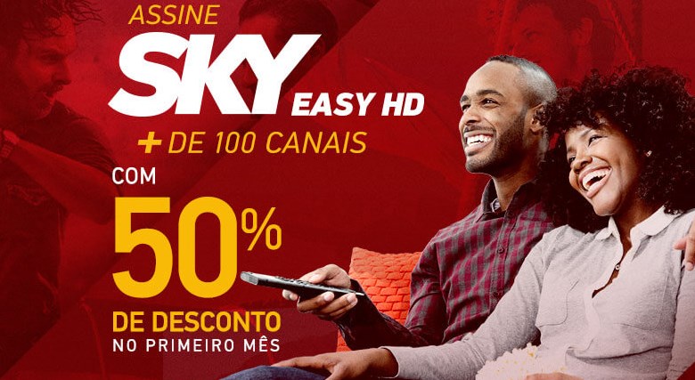 Assinatura Sky HDTV com desconto de 50% no primeiro mês - desconto sky 2019