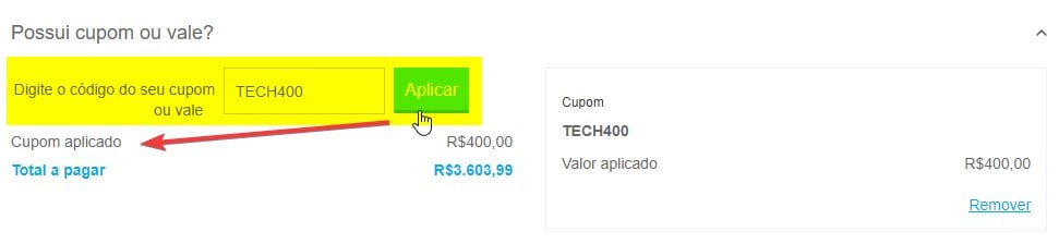 usando um cupom de desconto Submarino no site ou aplicativo