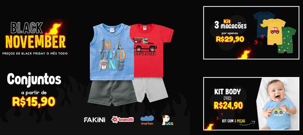 Black friday Boutique Infantil com até 50% off hoje - black november boutique infantil