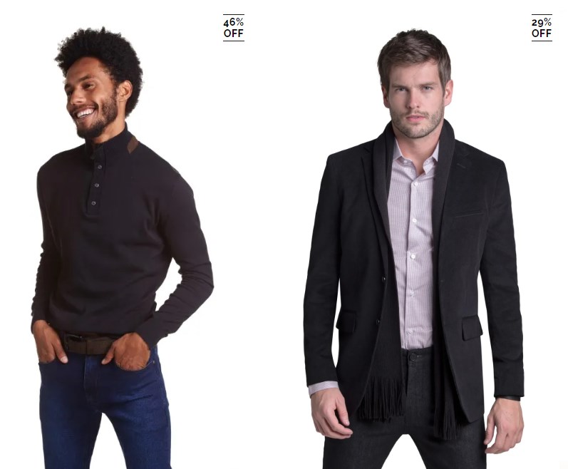 Promoção Buckman de outlet com até 46% OFF nas peças - desconto Buckman Menswear outlet