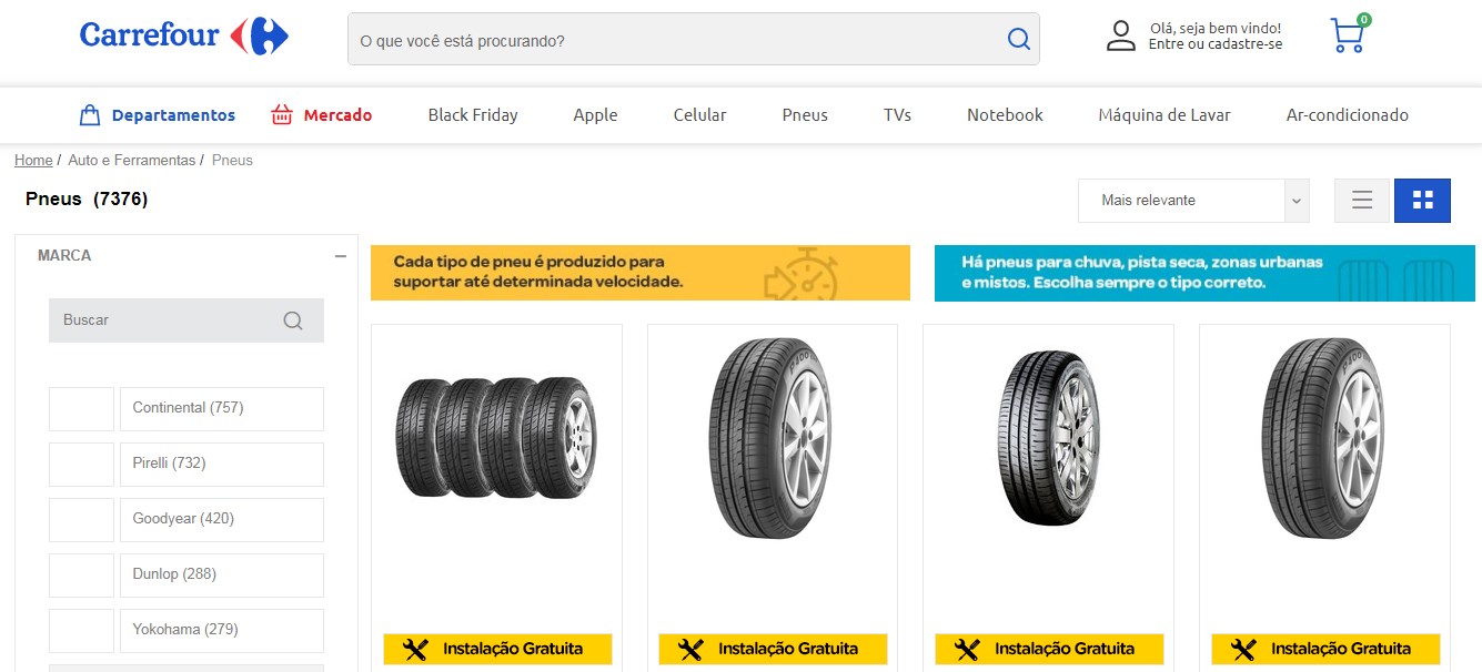 site carrefour categoria pneus