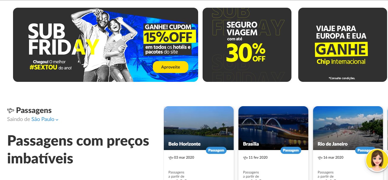 site Submarino Viagens