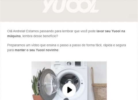 Comunicado Yuool como lavar na máquina