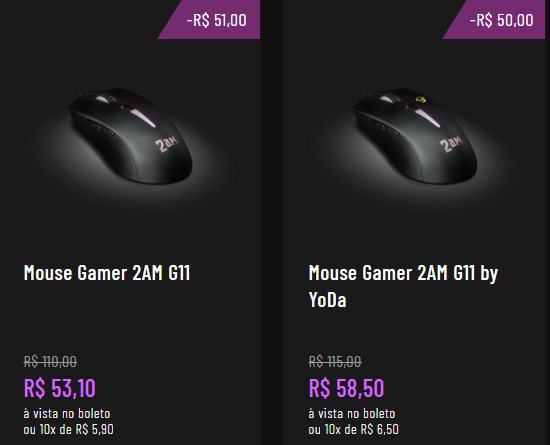 Desconto de 45% em mouses gamer da 2 A.M Gaming Nvidia - desconto mouse gamer 2 am gaming