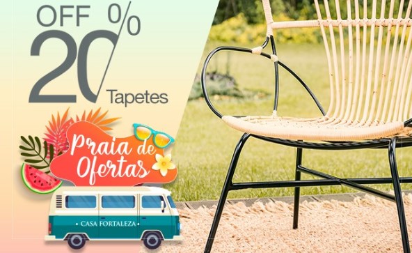 Cupom de 20% off em móveis e tapetes na Casa Fortaleza - cupom 20 off casa fortaleza