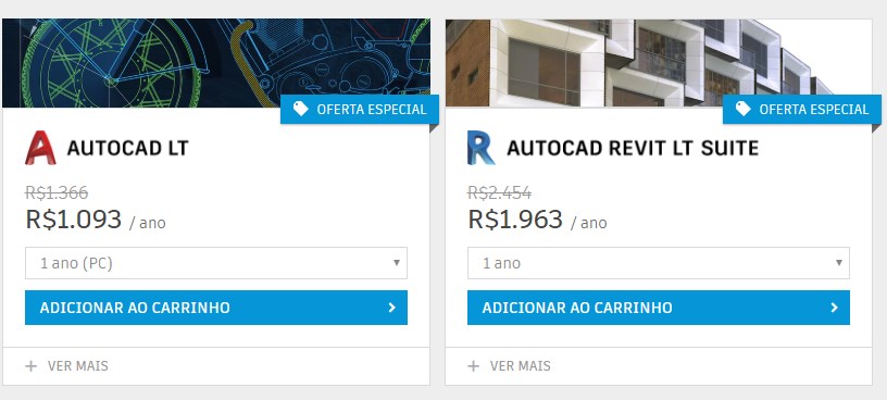 20% OFF em assinaturas AutoCAD, AutoCAD LT e Revit LT Suite - desconto autocad