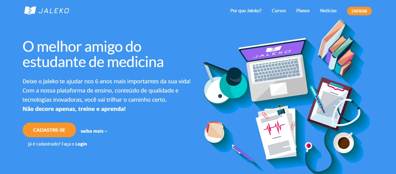Jaleko, a plataforma que reúne os melhores conteúdos para os estudantes de medicina