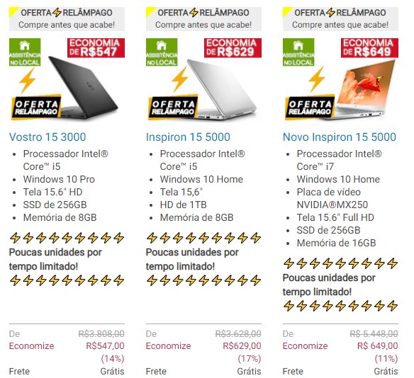 Ofertas com desconto até 17% em Notebooks na loja DELL - desconto notebook dell