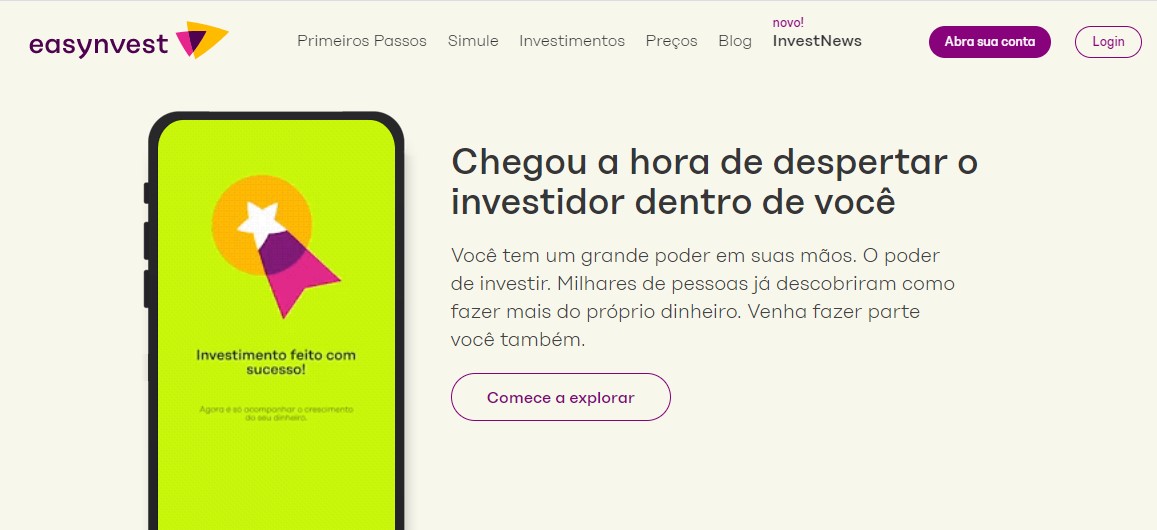 A Easynvest foi a primeira plataforma criada para que brasileiros pudessem investir em ações