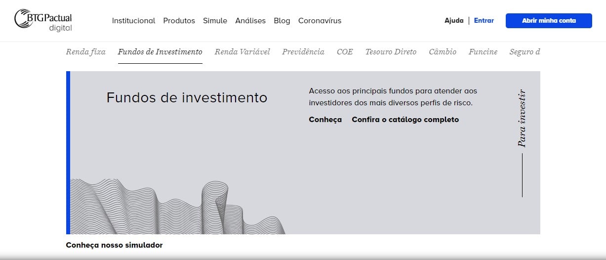 Site BTG Pactual Investimentos