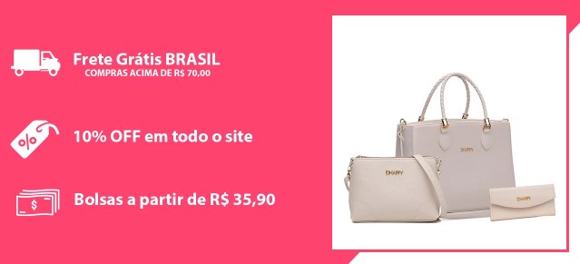 Desconto de 10% e frete grátis em todas as bolsas Dhaffy - desconto dhaffy bolsas