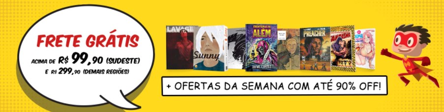 Ofertas com até 90% desconto Comix e frete grátis acima R$ 100 - desconto