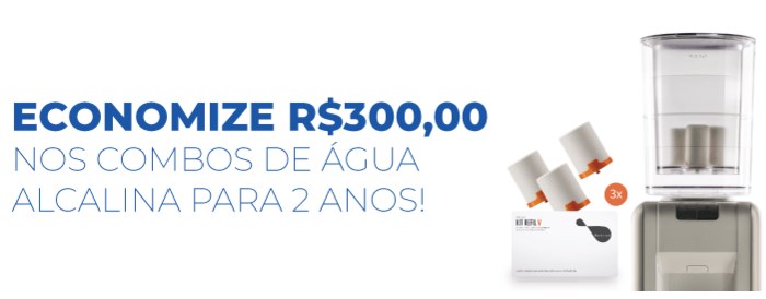 Cupom de R$ 300 OFF em Combos de água alcalina Acqualive - CUPOM ACQUALIVE