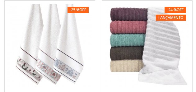 Desconto até 25% em jogos de toalhas e panos selecionados - cupom casa da toalha