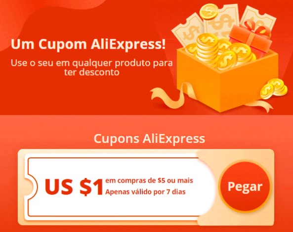 Cupons de $1 acima de $5 no Aliexpress para selecionados - cupons