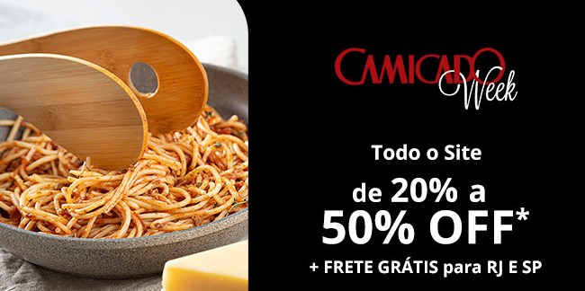 Desconto Camicado de 20% até 50% OFF no site todo! - desconto camicado week