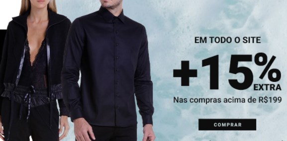 Desconto de 15% em todas as compras acima R$ 199 na loja Estoque - desconto estoque outlet