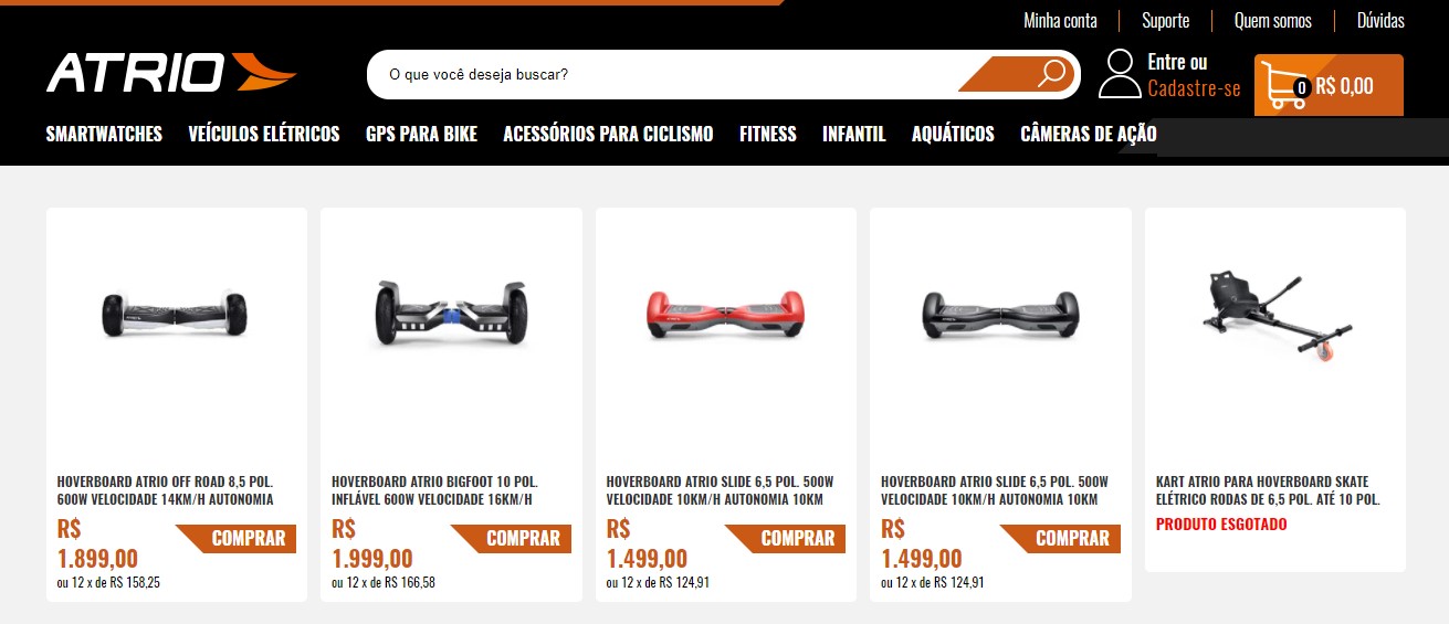 Comprar hoverboard mais barato na Átrio Esportes