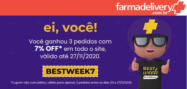 Cupom de 7% OFF na black friday da Farmadelivery - cupom farmadelivery black friday