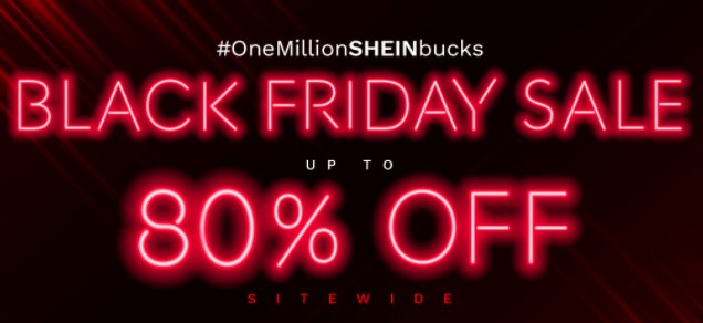 Desconto até 80% na black friday Shein + cupom - desconto shein black friday