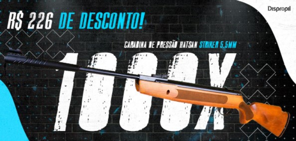 Cupom Dispropil - R$ 226 OFF na Carabina Hatsan Striker 1000X - desconto striker dispropil
