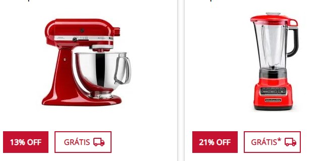 Promoção até 33% OFF na KitchenAid + cupom 12% em itens listados - cupom kitchenaid bota fora