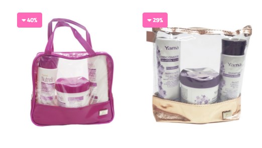 Descontos de até 40% em kits promocionais Yamá - desconto yama kit perfumaria em casa