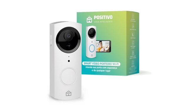 Cupom R$ 75 OFF no Smart Vídeo Porteiro Wi-Fi da Positivo - desconto positivo smart video porteiro