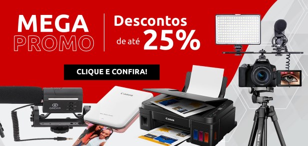 Mega promoção Canon com 25% desconto em itens da lista - mega promo canon 25 off