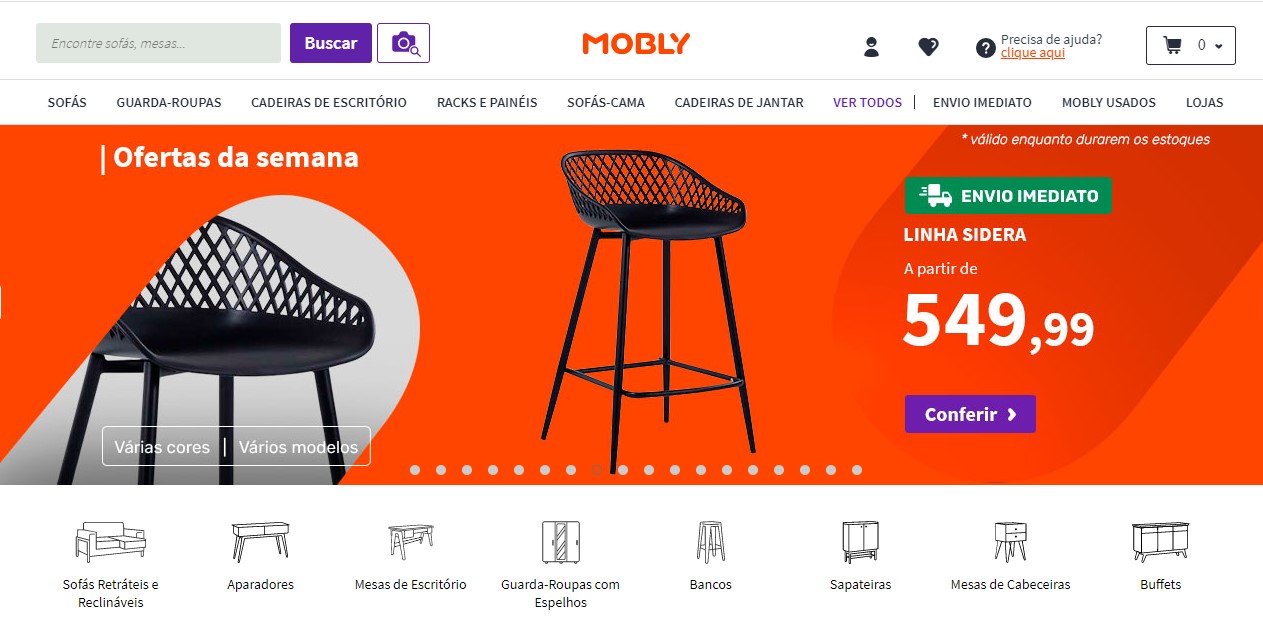Aproveite os cupons promocionais do PegaDesconto para comprar móveis online na Mobly pagando menos