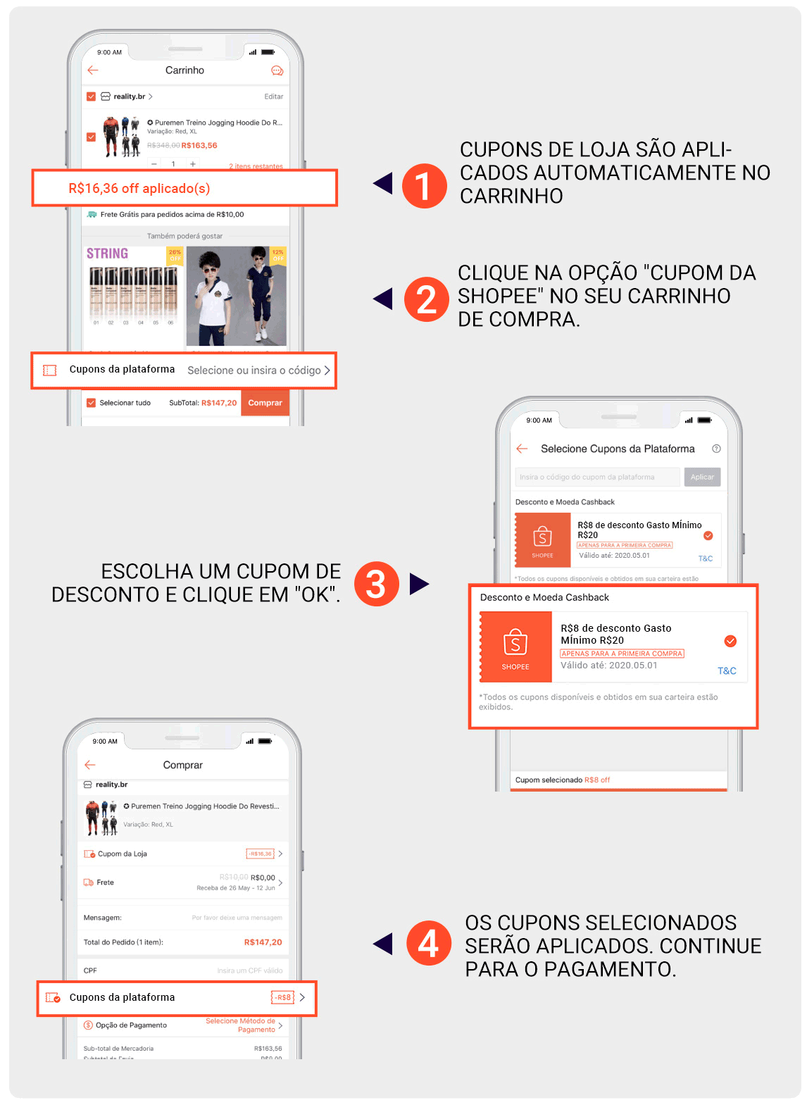 Como utilizar cupom de desconto Shopee