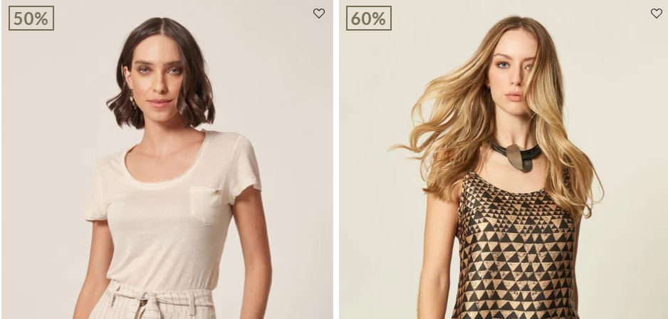 Outlet de roupas femininas com até 50% OFF no site da MOB - desconto outlet mob roupas