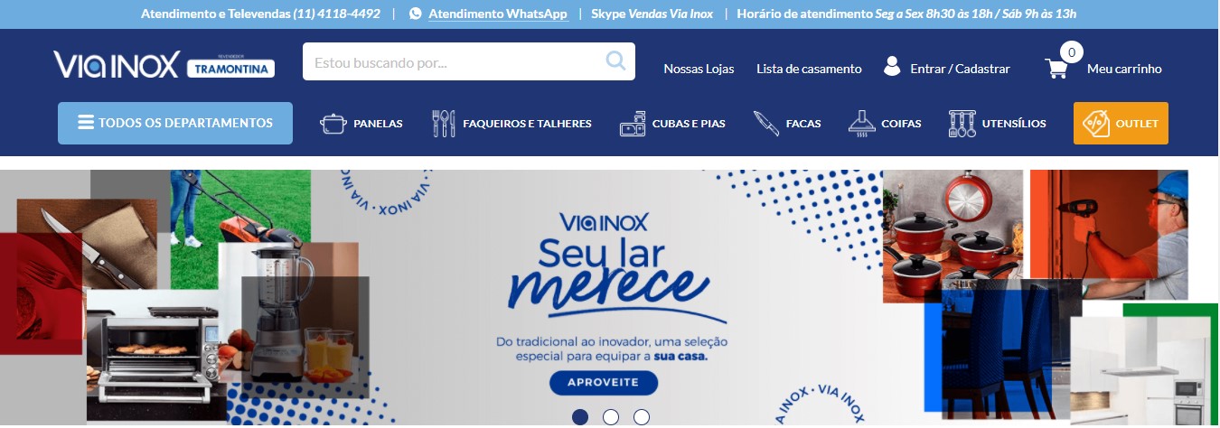 Aproveite os códigos promocionais do PegaDesconto para comprar utilidades domésticas na Via Inox pagando mais barato