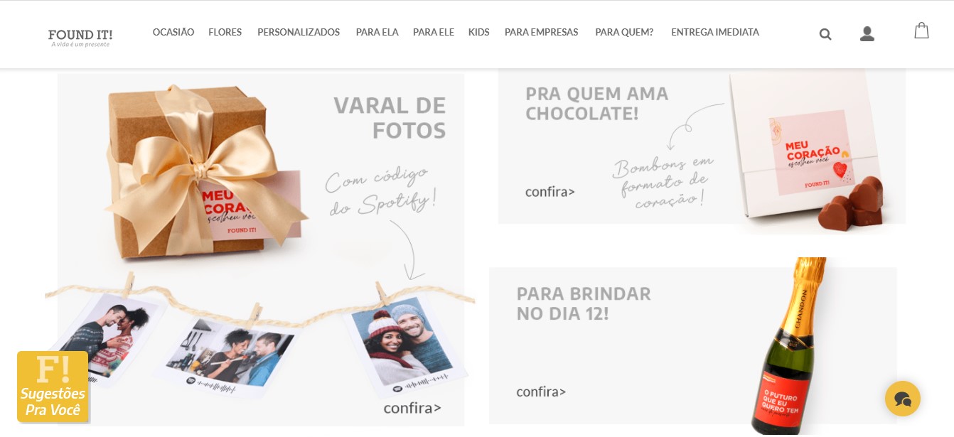 Na Found It você compra presentes criativos para o dia dos namorados com desconto