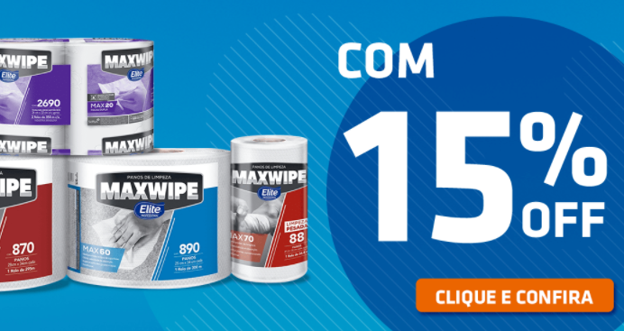 Desconto de 15% em panos de limpeza MaxWipe - desconto softys