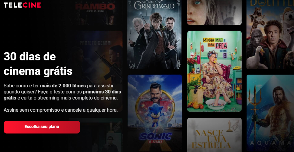 Promoção Telecine Play 30 dias grátis e desconto até 17% na assinatura - desconto telecine play