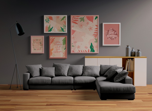 quadros decorativos ajudam a montar uma sala de estar mais descontraída